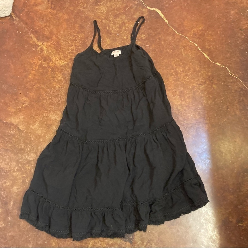 Ladies Black Mossimo Ruffle Tiered Spaghetti Strap Sundress